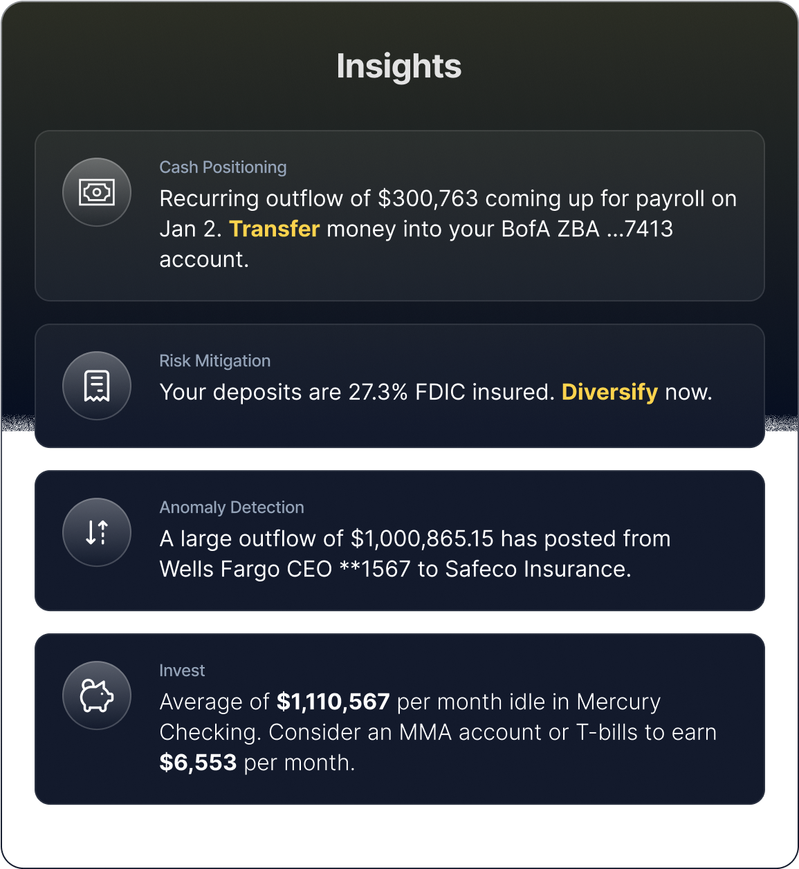 screenshot of the insights panel