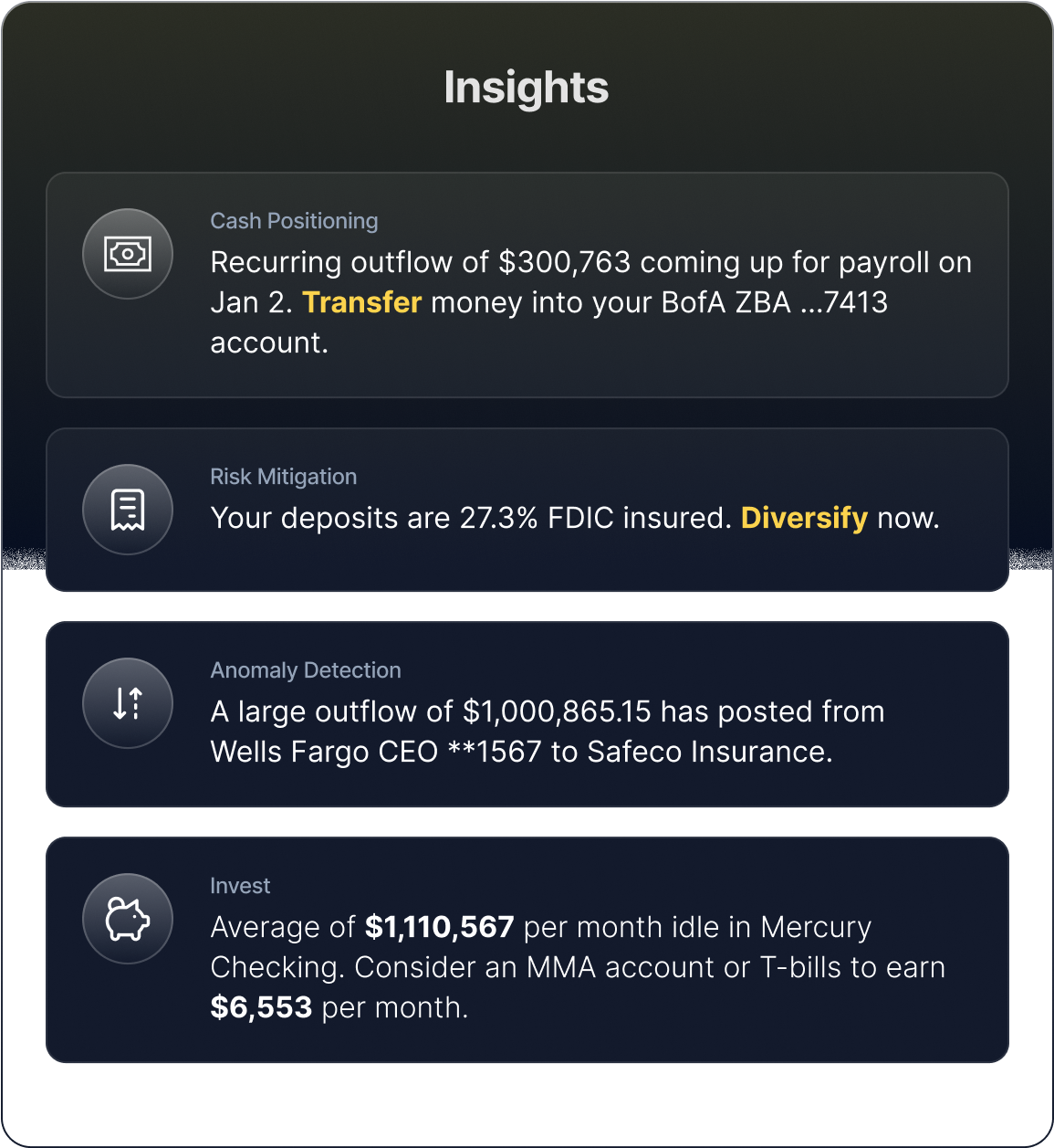 screenshot of the insights panel